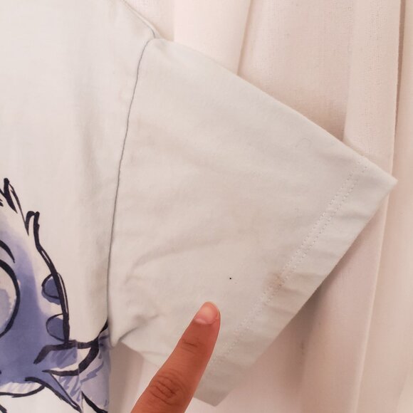 Disney Stitch & Angel Girls Light Blue Cute Watercolor Graphic T-shirt Size XL - Picture 8 of 13